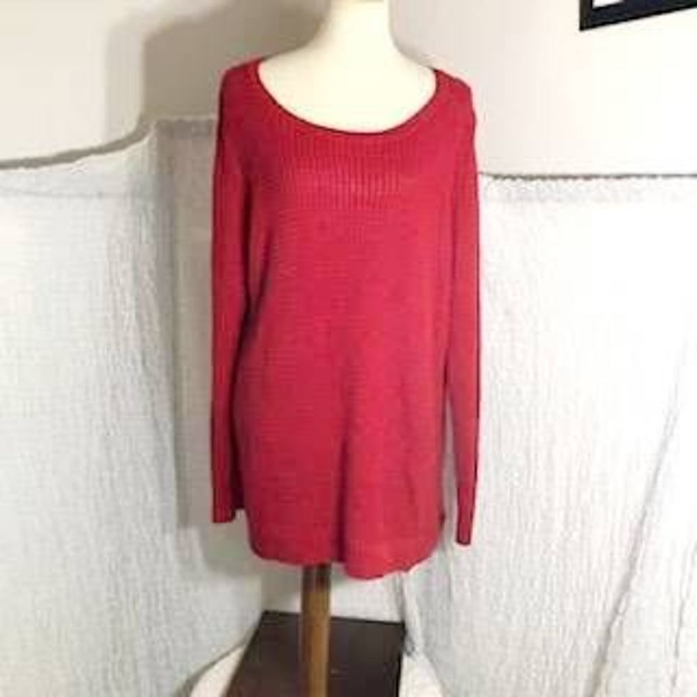 a.n.a Red Knit Sweater Top Size 2X